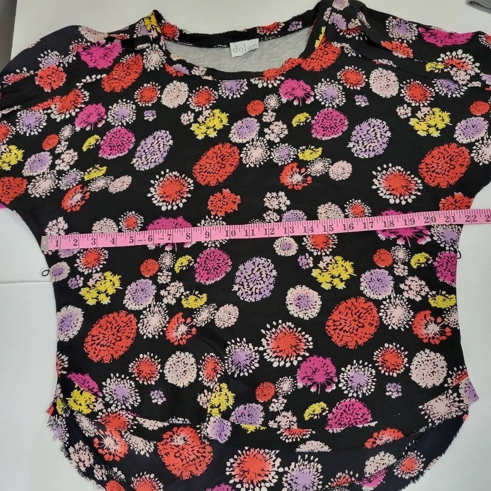 Anthropologie‎ Dolan Blouse Small Black Red Floral Silk Boho Art-Inspired Top - Picture 7 of 8